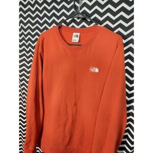 The North Face Mens Orange Heritage Patch Crewneck Sweatshirt Large Pullover